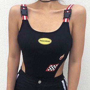 Race car cropped body suit